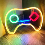 décoration lumineuse led symboles playstation manette jeu couleurs variées gaming moderne