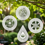 décoration murale suspendue métal 3d géométrique symboles spirituels blanc artisanal