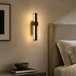 applique murale moderne noire cuir marron finition rectangulaire led fixée mur contemporain