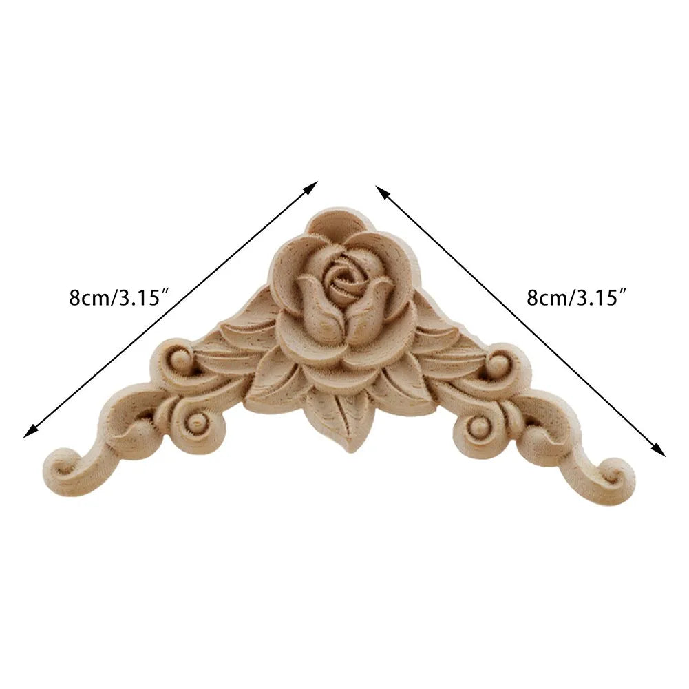 applique murale bois rose figurines baroque décorative feuilles sculptées floral