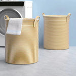panier linge vert rayures horizontales pliable poignée annaux métalliques moderne sans bpa pvc