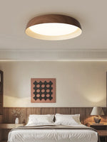 plafonnier moderne led lumineux bois clair opaque minimaliste suspension chambre