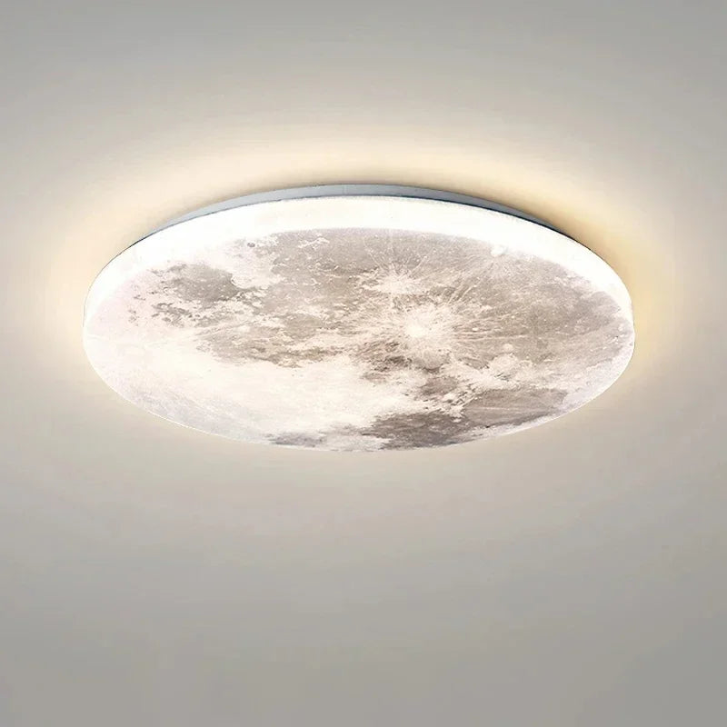 lampe moderne lune texture blanc gris réglable intensité 36w 48w