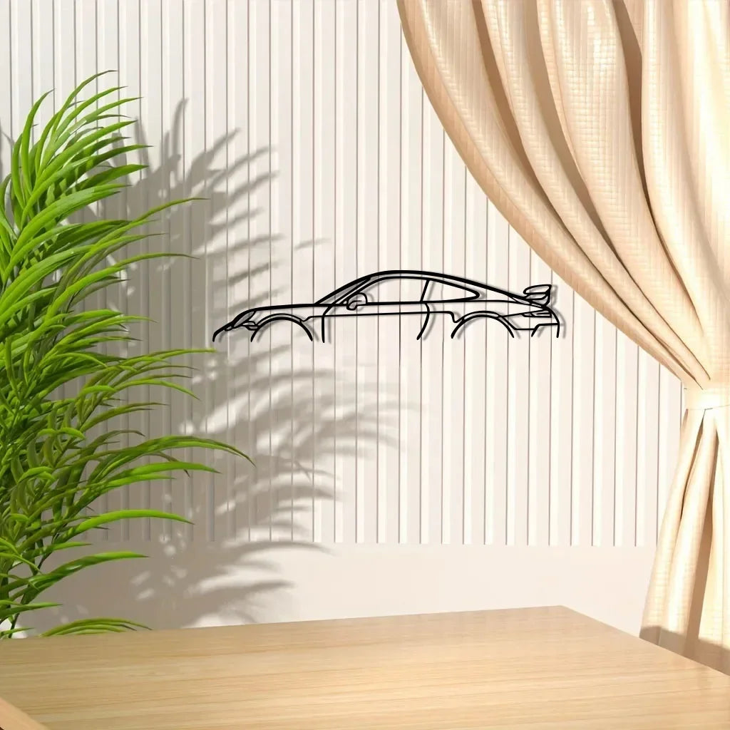 sculpture voiture silhouette noir minimaliste moderne décoration murale élégante intérieur contemporain robuste sobriété