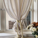 corde rideaux beige clair tissée rustique bohème adhésif franges tassel 86cm total length one