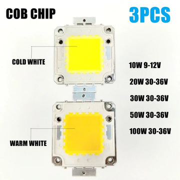 chips led cob 10w 20w 30w 50w 100w blanc chaud froid haute luminosité modernes