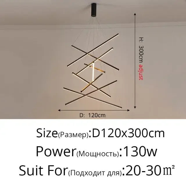 suspension lumineuse moderne diagonale géométrique noir blanc boisclair led