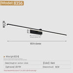 lampe miroir moderne noir blanc led mur 40cm 60cm 80cm 100cm