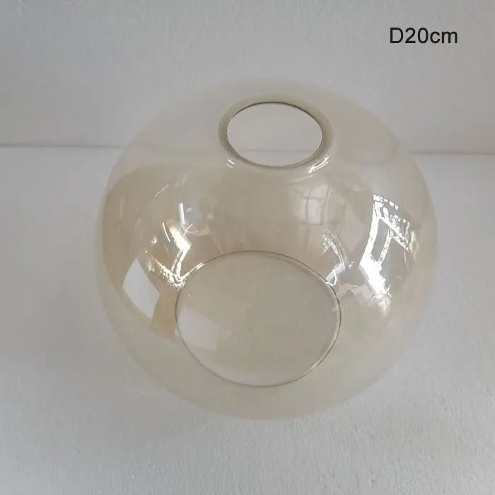 suspension boule verre moderne transparent ambre gris cognac diverse tailles