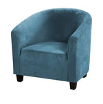 Housse fauteuil velours gris foncé étirable moderne élastiques canapé intérieur extérieur