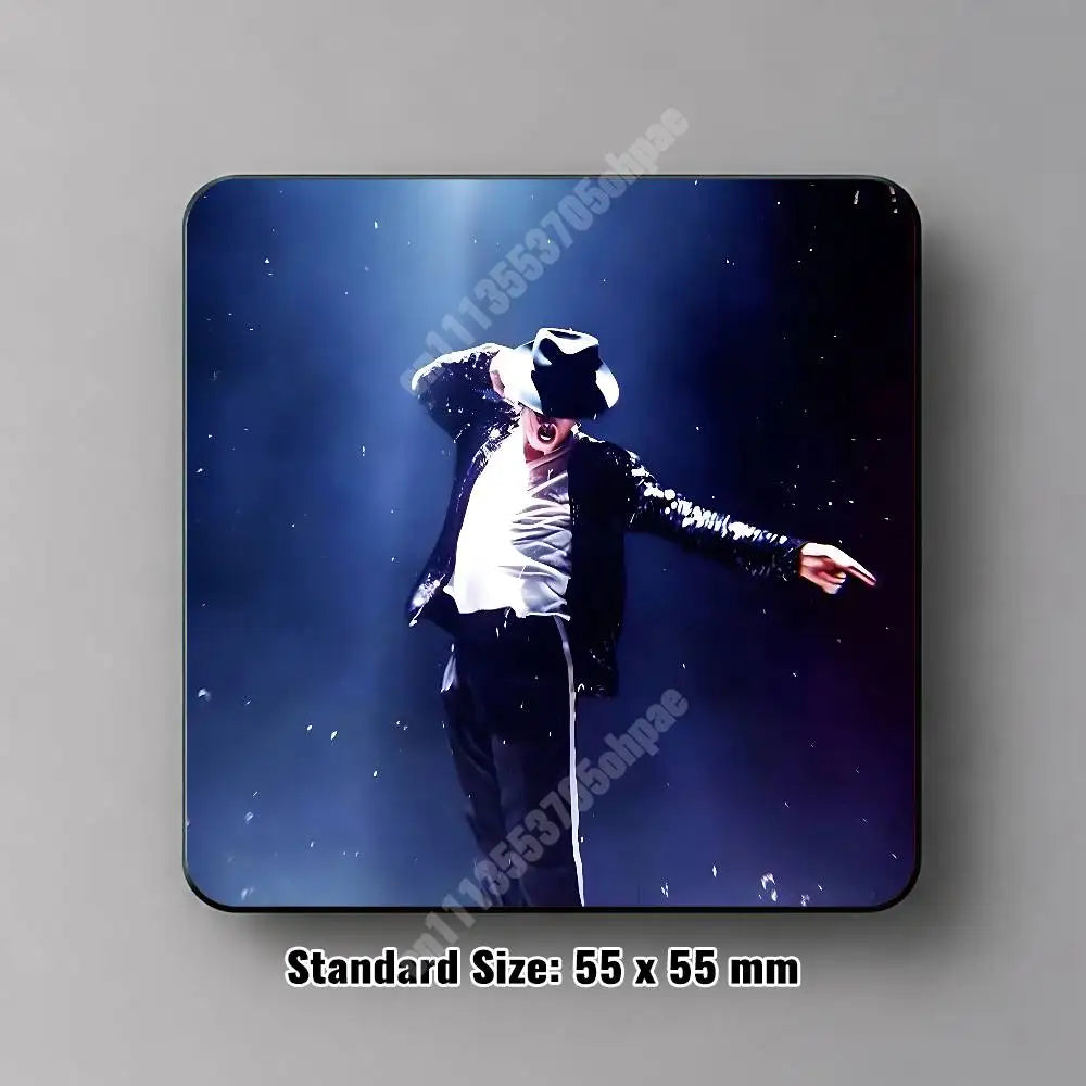 aimant magnétique réutilisable michael jackson pop culture aimant noir blanc rouge gris bleu personnes