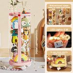 boîte jouets rotative transparente moderne roulettes multicolore organisateur enfant plastique respectueux environnement