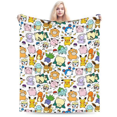 couverture polaire enfant motif pokemon animaux mignons chaude douce canapé lit chambre maison voyage