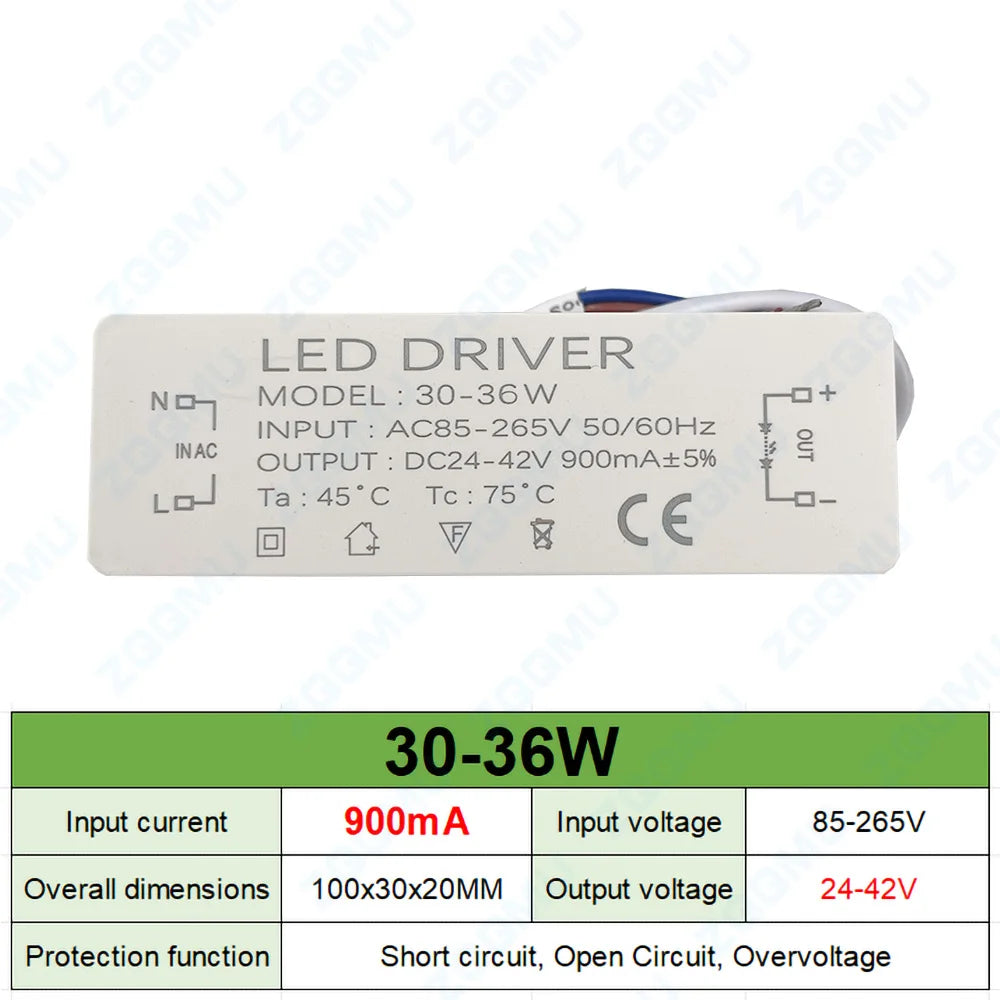 transformateur led blanc moderne adhésif 12w 20w 30w câble connecteurs protection courts circuits