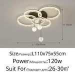 plafonnier led moderne noir doré blanc cristaux élégant boule lumineuse