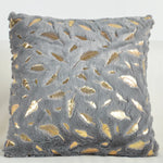 housses coussin plumes dorées fourrure moderne beige bleu rouge gris rose 43x43cm polyester respectueux