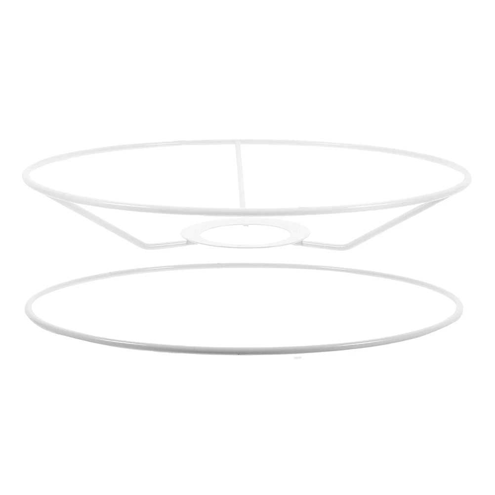 cadre suspension abat jour rond blanc moderne support lampe diy fixations métal lisse opaques
