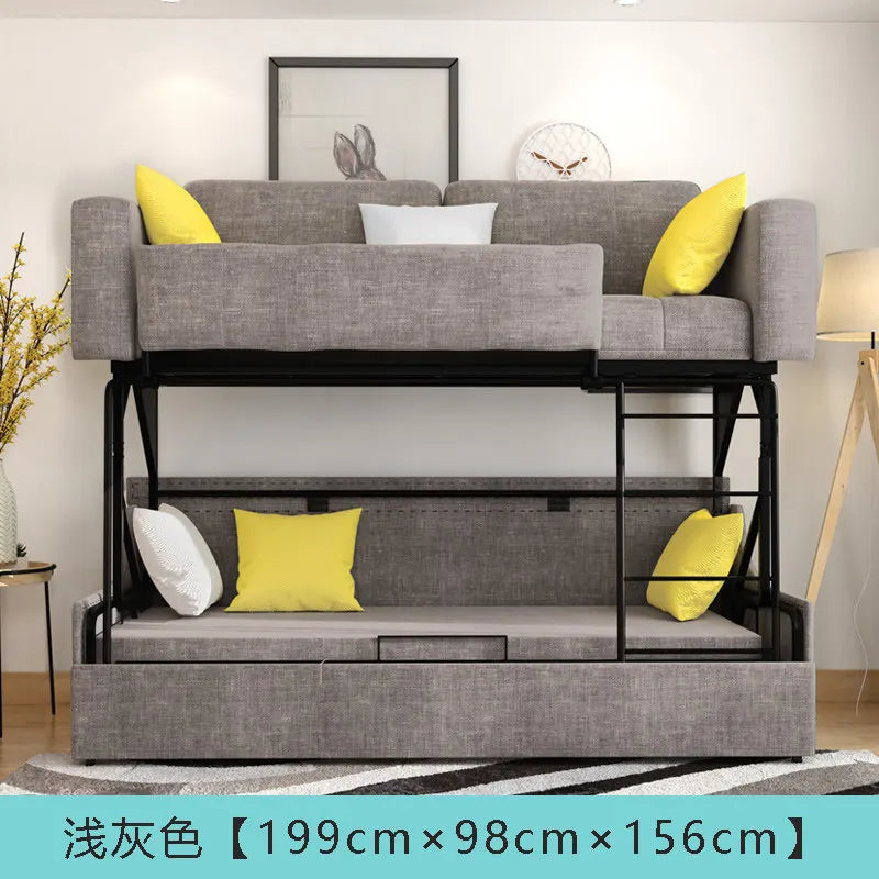 canapé lit pliant moderne gris bleu jaune blanc tissu floral high elastic foam sponge