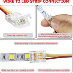 connecteur led transparent rouge jaune noir broches dorées moderne pratique clips câbles(rgb cct)