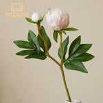 pivoines artificielles soie rose blanc vert décoration maison mariage anniversaire transparent vase