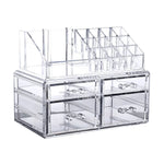 organisateur bijoux boîte transparente moderne poignées plastique grande taille cosmétiques maquillage soins peau