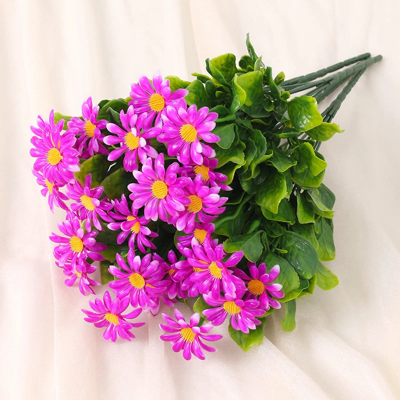 bouquet fleurs artificielles violet blanc jaune orange decoration maison moderne minimalisteintérieur 33cm