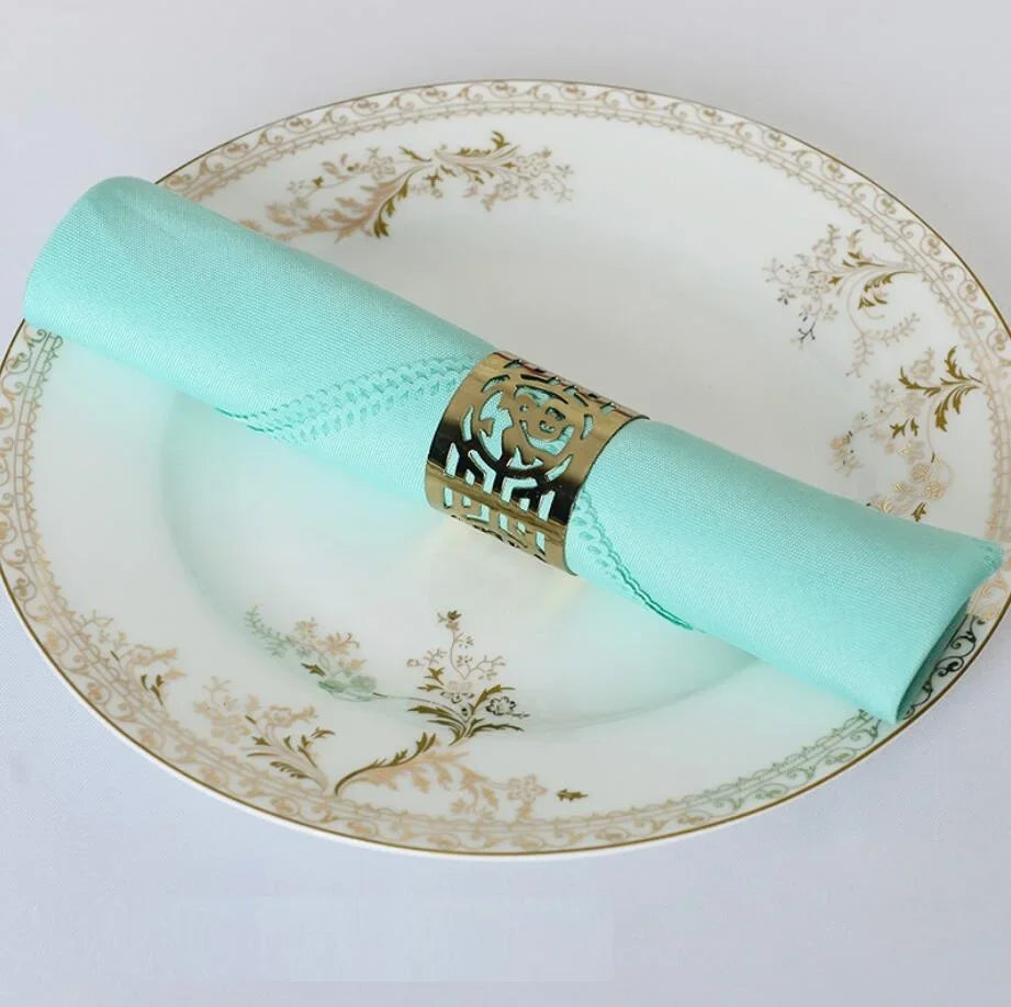 serviette table polyester unie bordure dentelle classique mariage décoration restaurant