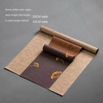 serviette table classique feuilles d'érable dorées vert foncé beige marron traditionnelle tasses thé plateau