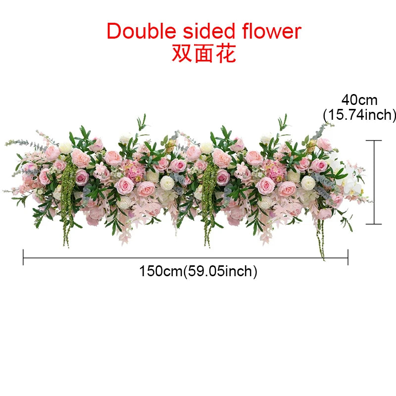 décoration murale artificielle bouquet fleurs roses pivoines feuilles vertes mariage anniversaireextérieur moderne 100cm 40cm
