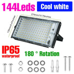 projecteur led moderne 200w ip65 extérieur blanc froid noir vis haute luminosité adjustable