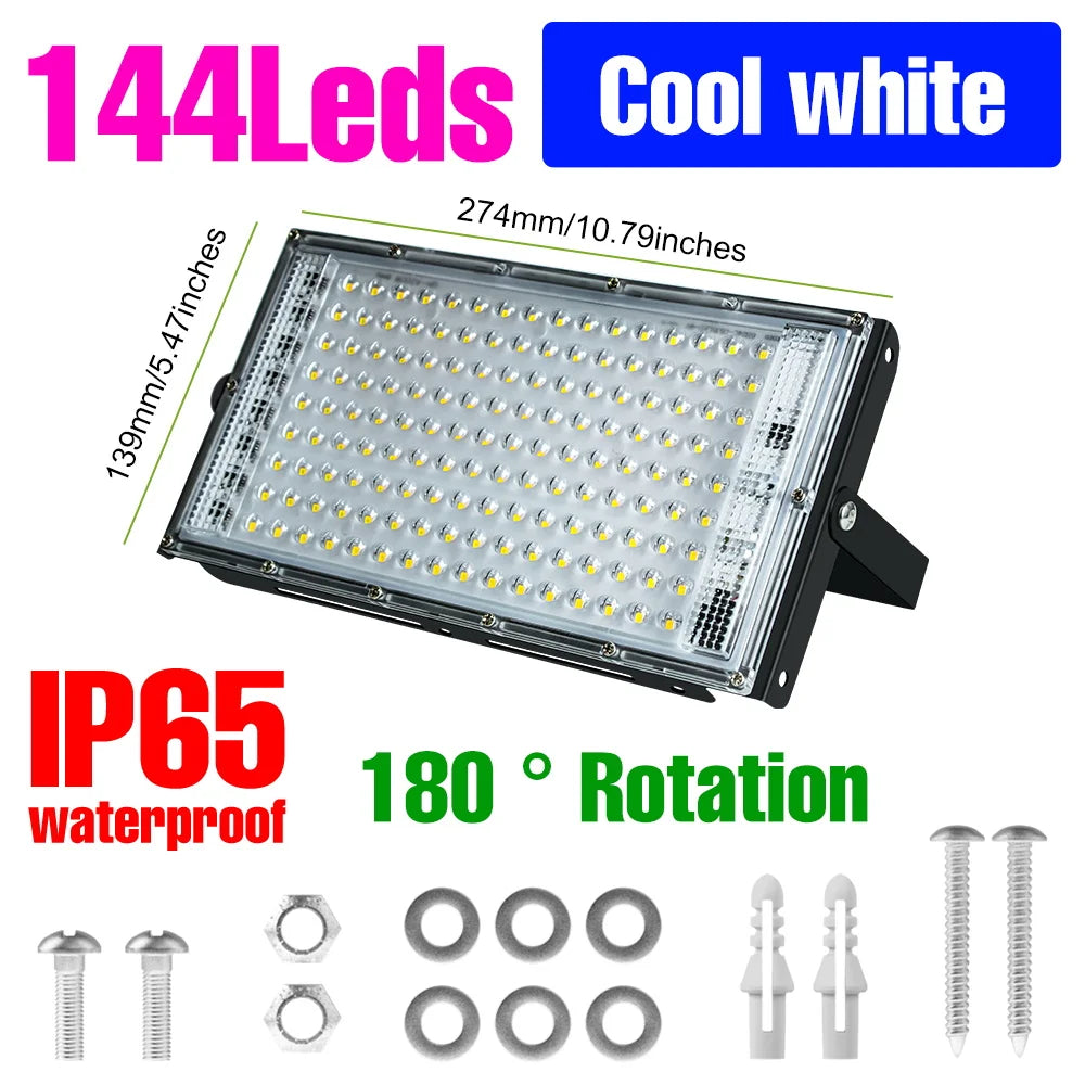 projecteur led moderne 200w ip65 extérieur blanc froid noir vis haute luminosité adjustable