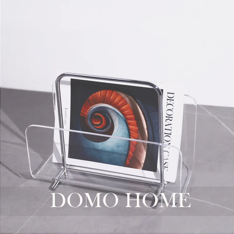porte revues moderne transparent magazines minimaliste décoration maison magazines biscuits vase fleurs bougie