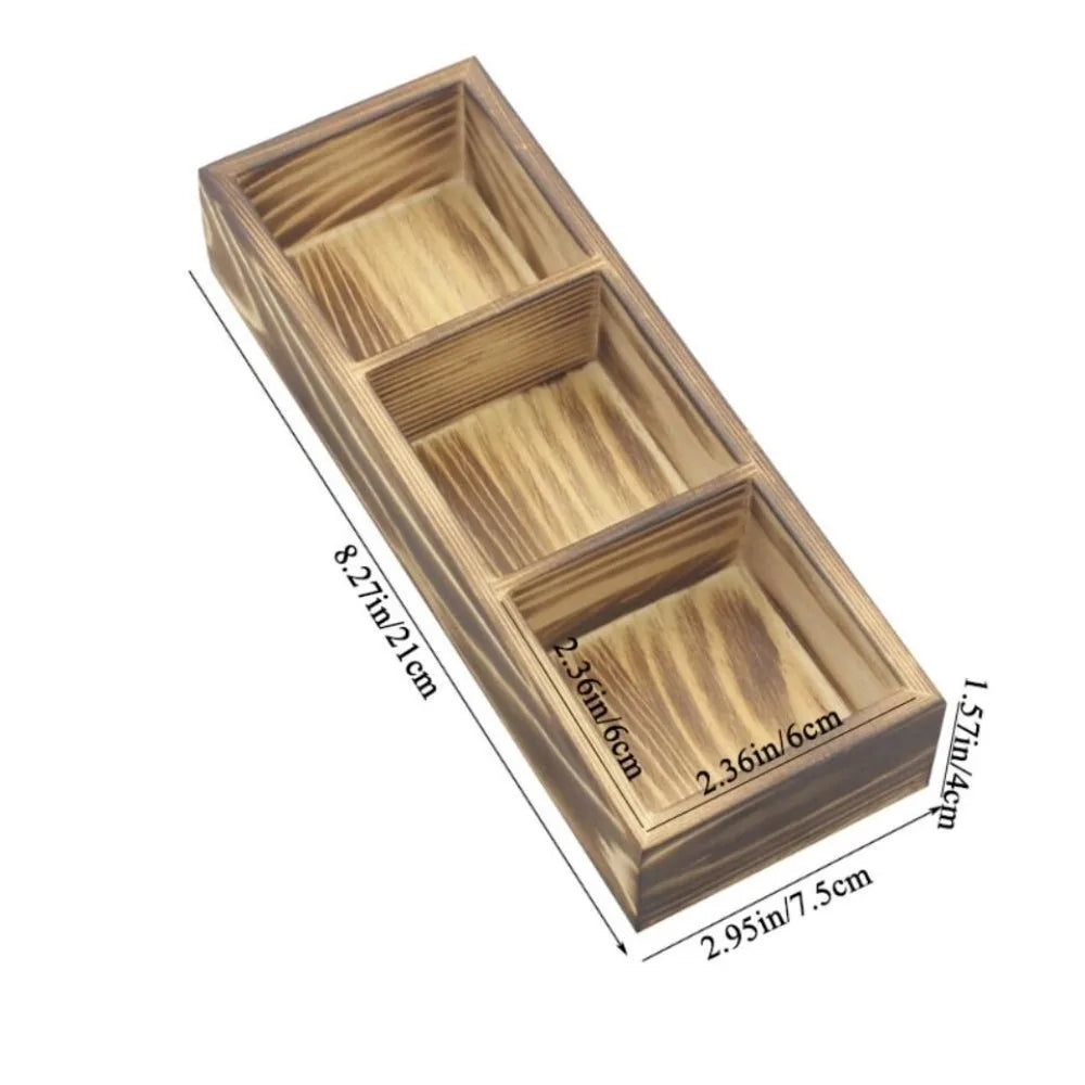 boîtes compartiments bois naturel minimaliste compartiments divisés grain bois rangement rustique tri articles divers