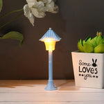 lampe sol miniature moderne noir rose bleu clair violet rouge pagode lumineuse