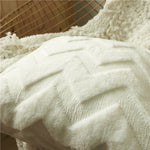 coussin decoratif plush 45x45cm motif zigzag moderne blanc gris rose chambre salon voiture
