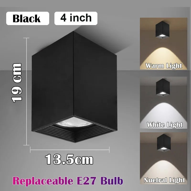 ampoule led spot lumineux blanc noir doré moderne fixée vis e27