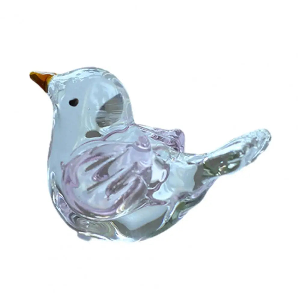ornement décoration maison oiseau verre bleu vert transparent artisanal moderne statuette collectionnée