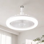 ventilateur blanc moderne grille ventilation lampe led rotative e27