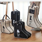 sac rangement chaussures noir beige pratique moderne anti poussière réutilisable poignée amovible fermeture glissière
