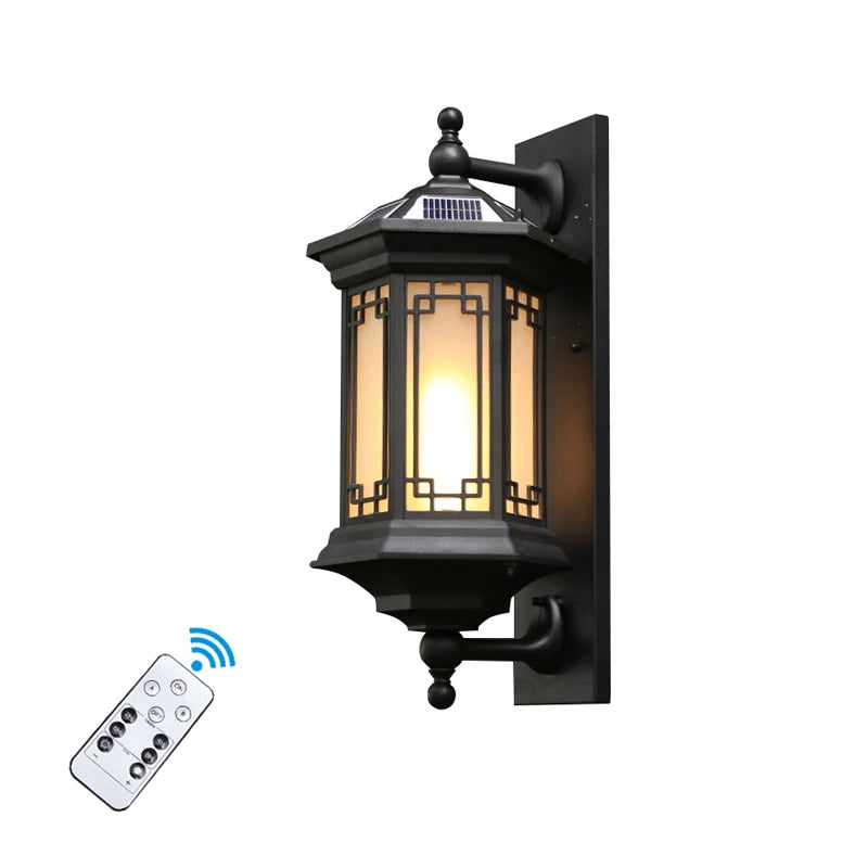 lampe murale classique grille géométrique noir ip65 led vis