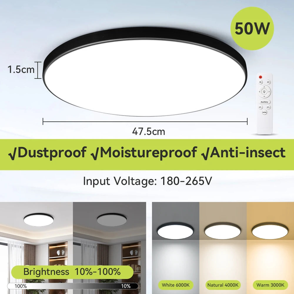 lampe led inteligente blanc moderne télécommande flux 249 2000w certifiée rohs ccc