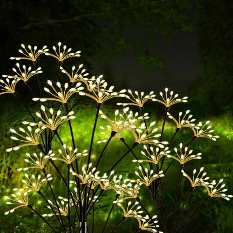 guirlande lumineuse solaire fleurs dorées éclairage extérieur moderne led autoinstallation ip65