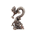 statuette dragon argenté écailles sculptural antique décor maison cadeau fête saison unique