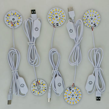 plaque led blanc circulaire adhésif commutateur tactile câble usb 15m 3w 6w 10wmodifiable luminosité