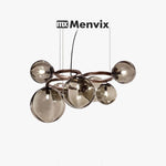 Suspension lumineuse moderne boule verre transparente câbles suspendus salle salon chambre