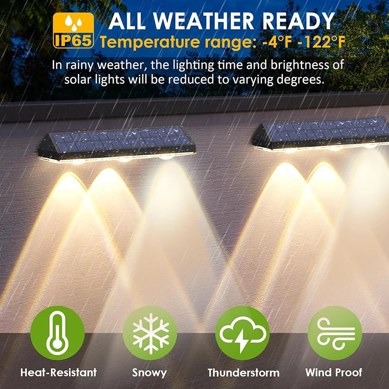 lampe murale solaire led noire bleue ip65 moderne extérieure panneaux photovoltaïques abs rgb warm