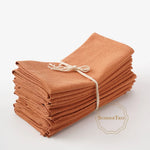 serviettes coton orange rose gris beige table classique réutilisables festive fourchette couteau