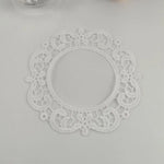 serviette table blanc dentelle classique anti brûlure tissu rond poli maison fêtes mariage