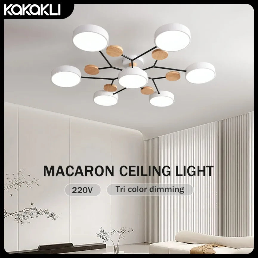 lampe moderne blanc bois naturel abatjour acrylique scandinave éclairage intérieur semi encastré led