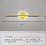 lampe murale miroir or noir minimaliste moderne 40 60 cm tricolore blanc chaleur led